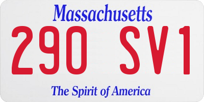 MA license plate 290SV1