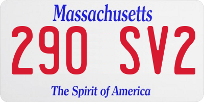 MA license plate 290SV2