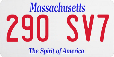 MA license plate 290SV7
