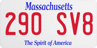 MA license plate 290SV8