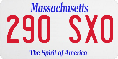 MA license plate 290SX0