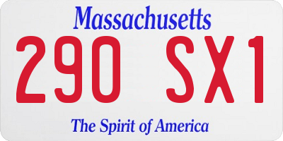 MA license plate 290SX1