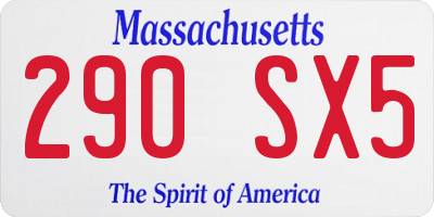 MA license plate 290SX5