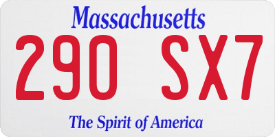 MA license plate 290SX7