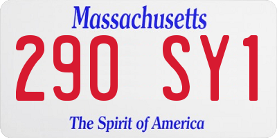 MA license plate 290SY1