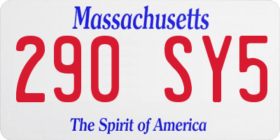 MA license plate 290SY5
