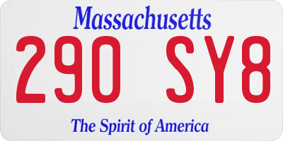 MA license plate 290SY8