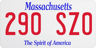 MA license plate 290SZ0