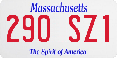 MA license plate 290SZ1