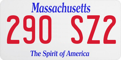 MA license plate 290SZ2