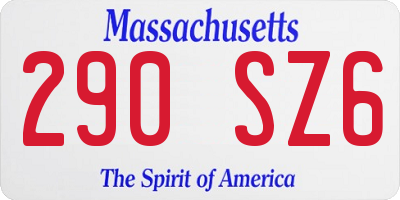 MA license plate 290SZ6