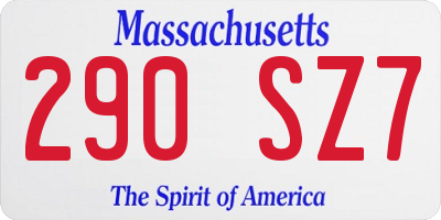 MA license plate 290SZ7