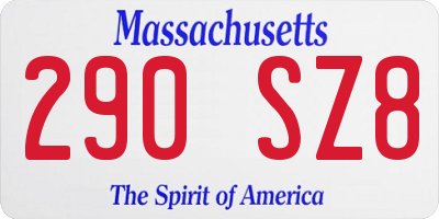 MA license plate 290SZ8