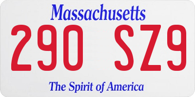 MA license plate 290SZ9
