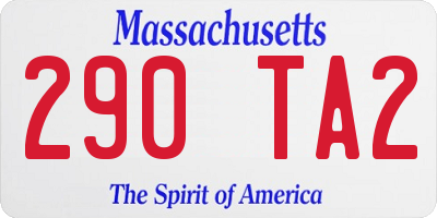 MA license plate 290TA2