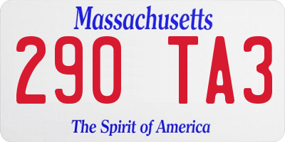 MA license plate 290TA3