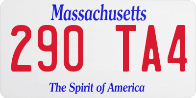 MA license plate 290TA4
