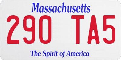 MA license plate 290TA5