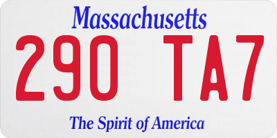 MA license plate 290TA7