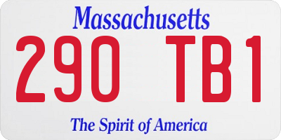 MA license plate 290TB1