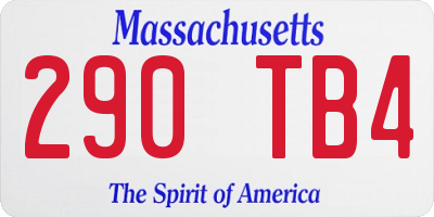 MA license plate 290TB4