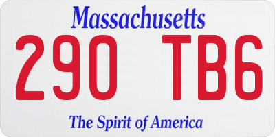 MA license plate 290TB6