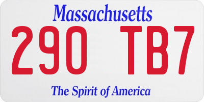 MA license plate 290TB7