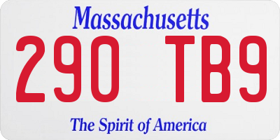 MA license plate 290TB9