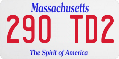 MA license plate 290TD2