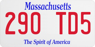 MA license plate 290TD5