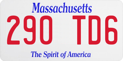 MA license plate 290TD6