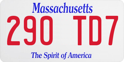 MA license plate 290TD7