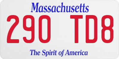 MA license plate 290TD8