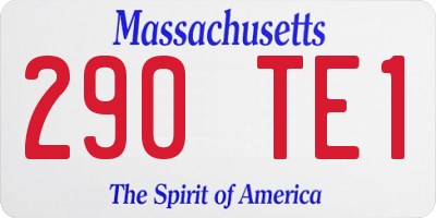 MA license plate 290TE1
