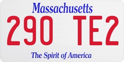 MA license plate 290TE2