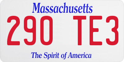 MA license plate 290TE3