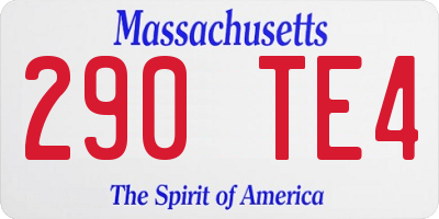 MA license plate 290TE4