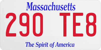 MA license plate 290TE8