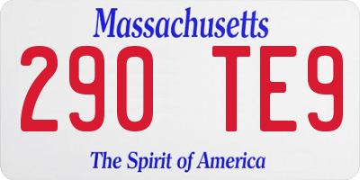 MA license plate 290TE9