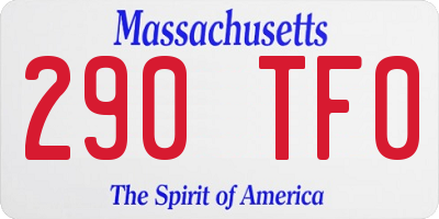 MA license plate 290TF0
