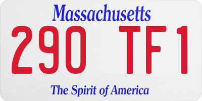 MA license plate 290TF1