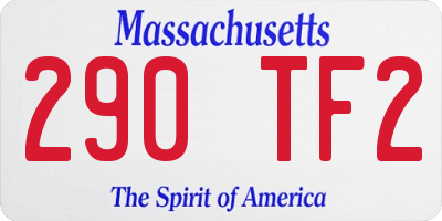 MA license plate 290TF2