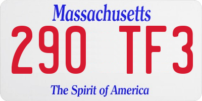 MA license plate 290TF3