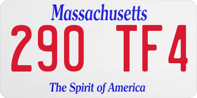 MA license plate 290TF4