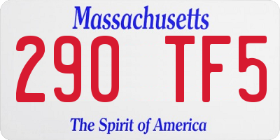 MA license plate 290TF5