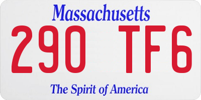 MA license plate 290TF6