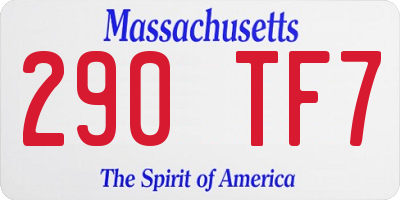 MA license plate 290TF7