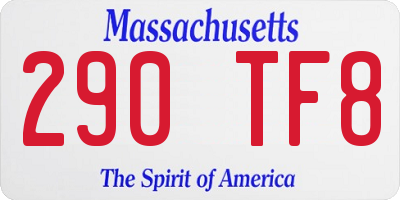 MA license plate 290TF8