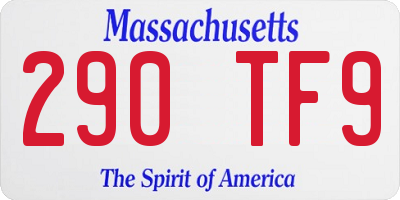 MA license plate 290TF9