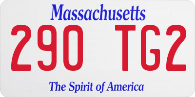 MA license plate 290TG2